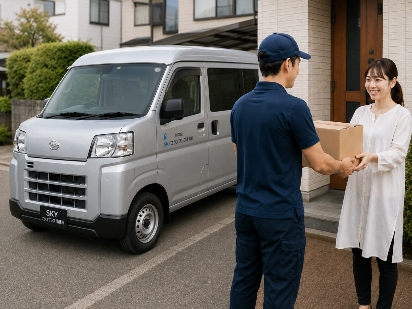 地域EC配送:ドライバーが荷物をお届けする様子